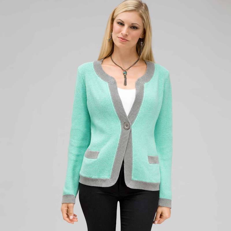 Crew Neck Cardigan, , large